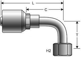 Gates 6G-6FFORX90S - G25239-0606 Hydraulic Hose Fitting